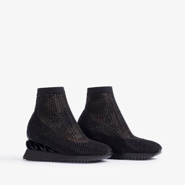 Le Silla Scarpa running rete e Cristalli nero jet Rilascio limitato