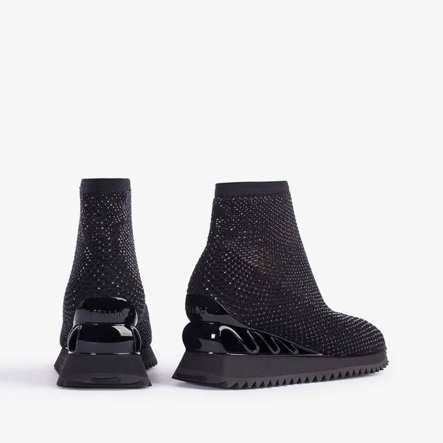 Le Silla Scarpa running rete e Cristalli nero jet Rilascio limitato