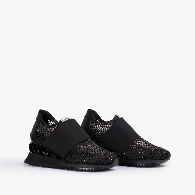Le Silla Scarpa running raso, rete e Cristalli nero jet ACQUISTA ORA