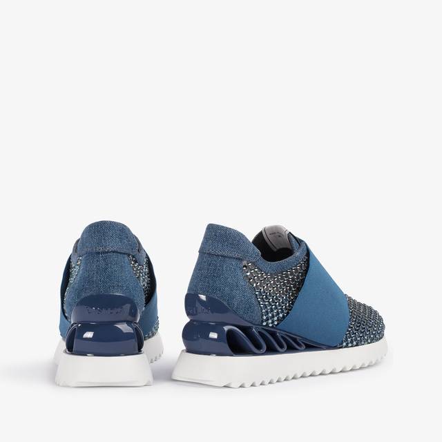 Le Silla Scarpa running denim, rete blu e Cristalli Fino al 65% di sconto