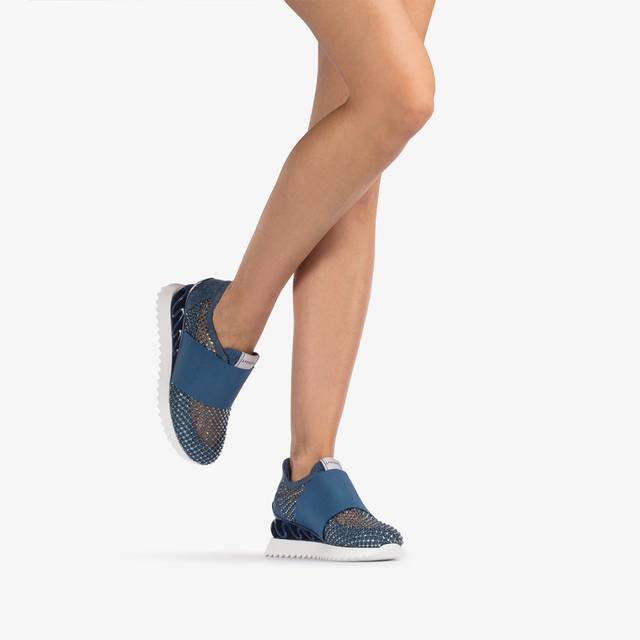 Le Silla Scarpa running denim, rete blu e Cristalli Fino al 65% di sconto