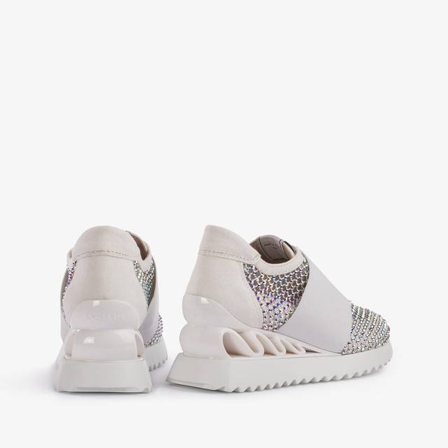 Le Silla Scarpa running denim, rete bianca carta e Cristalli Only for today
