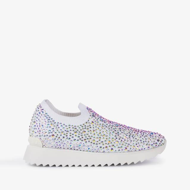 Le Silla Scarpa running tessuto stretch bianca carta e Cristalli Super sconto