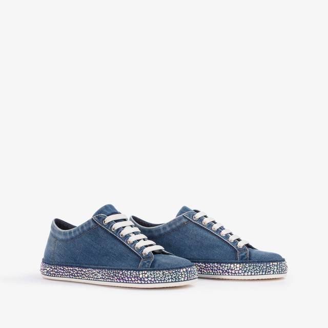 Le Silla Sneaker denim blu con Cristalli Enormi sconti