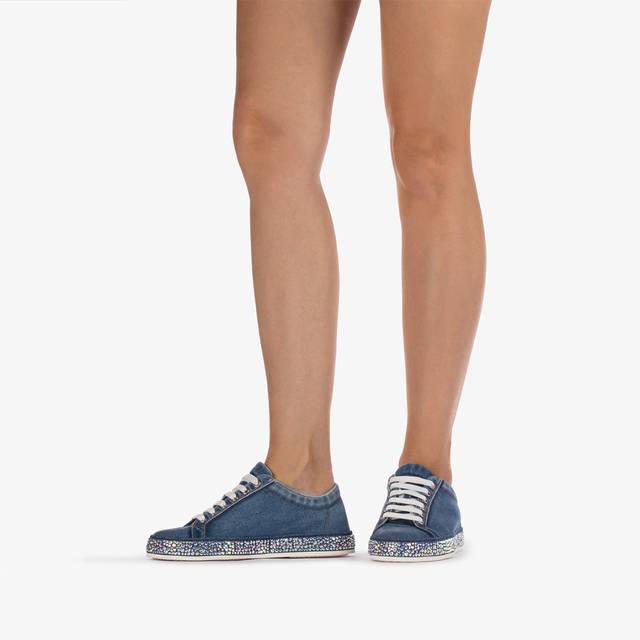 Le Silla Sneaker denim blu con Cristalli Enormi sconti