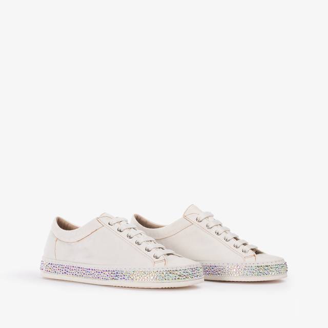 Le Silla Sneaker denim bianca carta con Cristalli 50% di sconto con spedizione gratuita