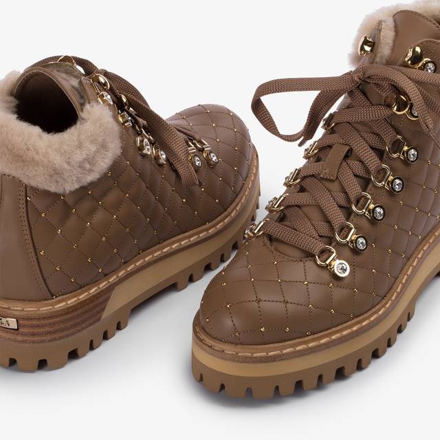 Le Silla Stivaletto trekking pelle marrone ginger con fodera montone Trasporto libero internazionale