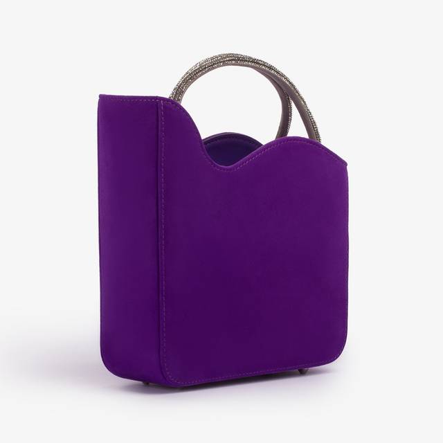 Le Silla Small bag camoscio viola queen e Cristalli Limitato a 3 giorni
