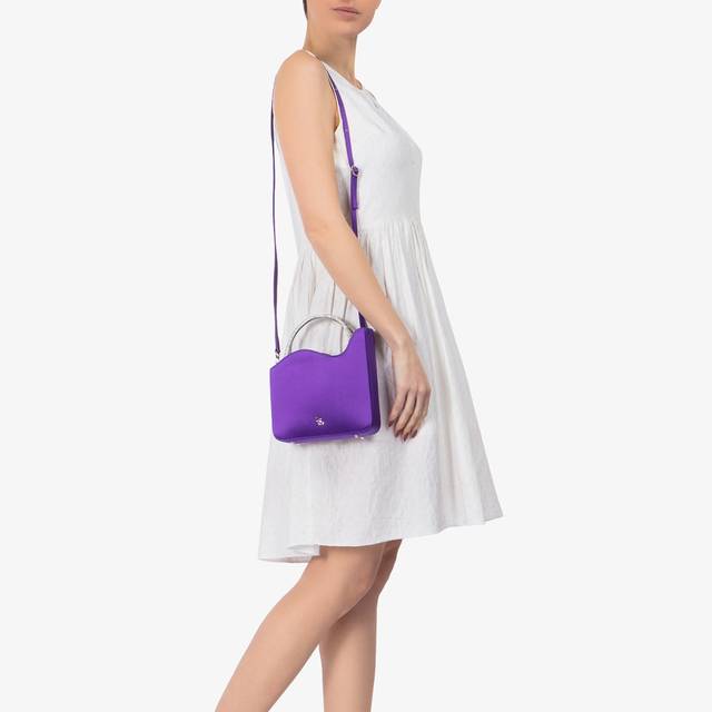 Le Silla Small bag raso viola kamala e Cristalli Sconti questo mese