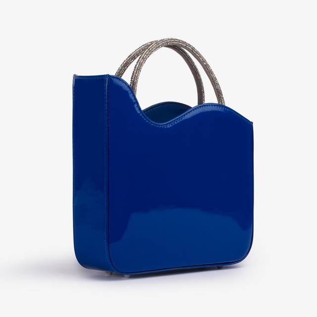 Le Silla Small bag vernice blu persia con Cristalli Nuovo