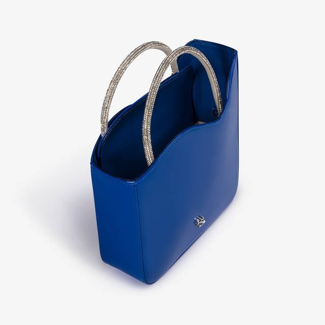 Le Silla Small bag vernice blu persia con Cristalli Nuovo