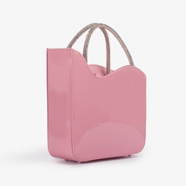 Le Silla Small bag vernice rosa dea con Cristalli Qualità