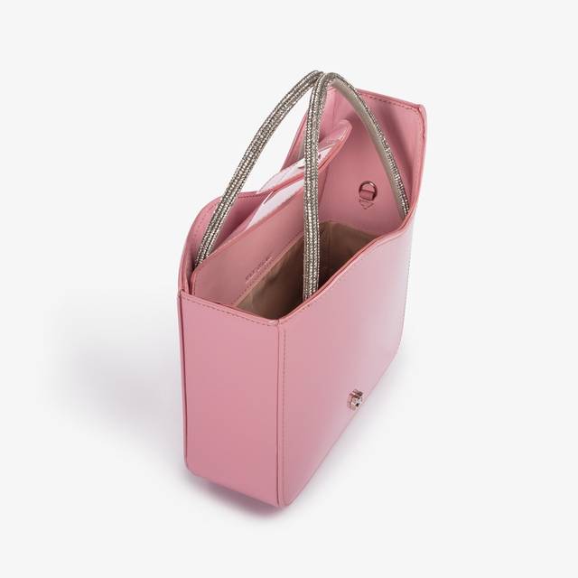 Le Silla Small bag vernice rosa dea con Cristalli Qualità