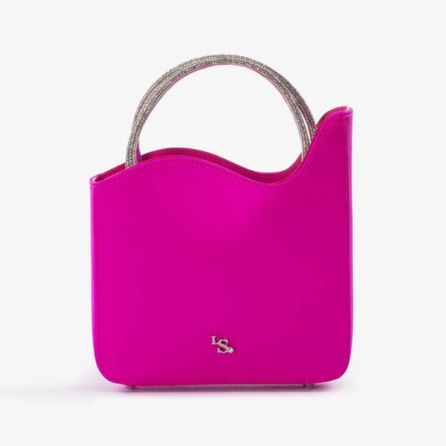 Le Silla Small bag raso fucsia bouganville e Cristalli Vendita