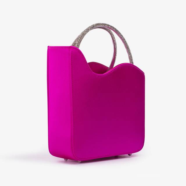 Le Silla Small bag raso fucsia bouganville e Cristalli Vendita
