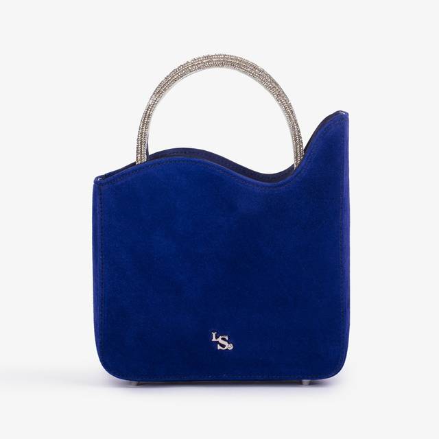 Le Silla Small bag camoscio blu lazuli e Cristalli Spedizione Gratuita
