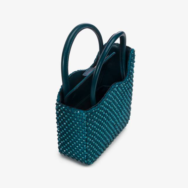 Le Silla Mini bag raso e Cristalli verde rasputin Pezzi Unici