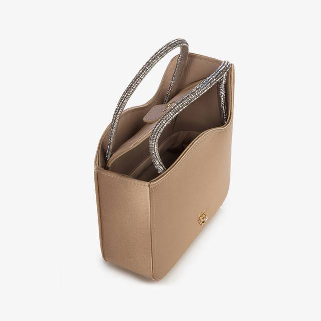 Le Silla Mini bag raso oro e Cristalli Acquista Ora