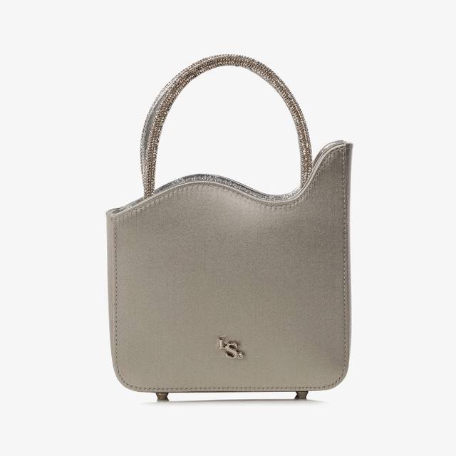 Le Silla Mini bag raso argento e Cristalli Consegna Veloce