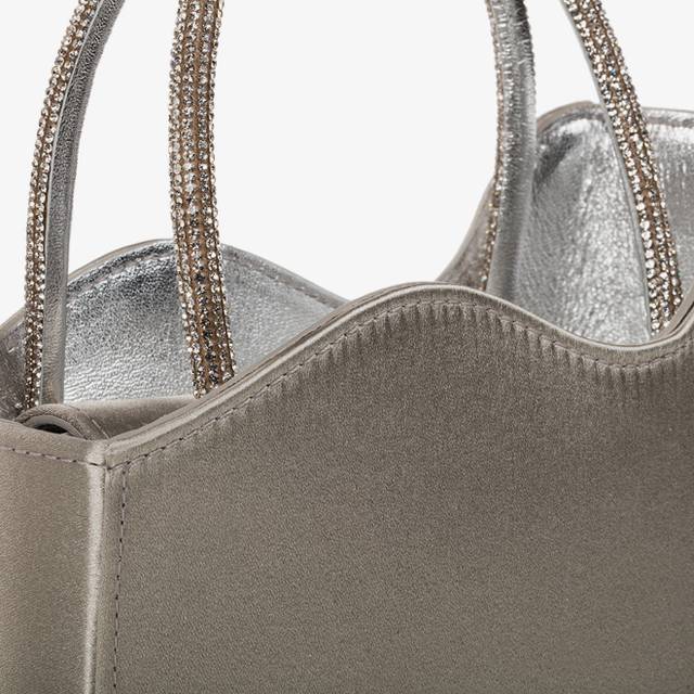 Le Silla Mini bag raso argento e Cristalli Consegna Veloce