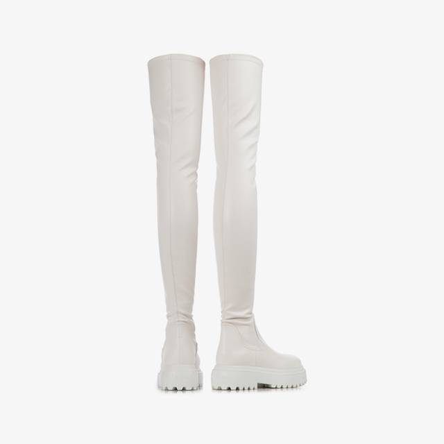Le Silla Stivale sopra il ginocchio pelle vegan stretch bianco Shopping Online