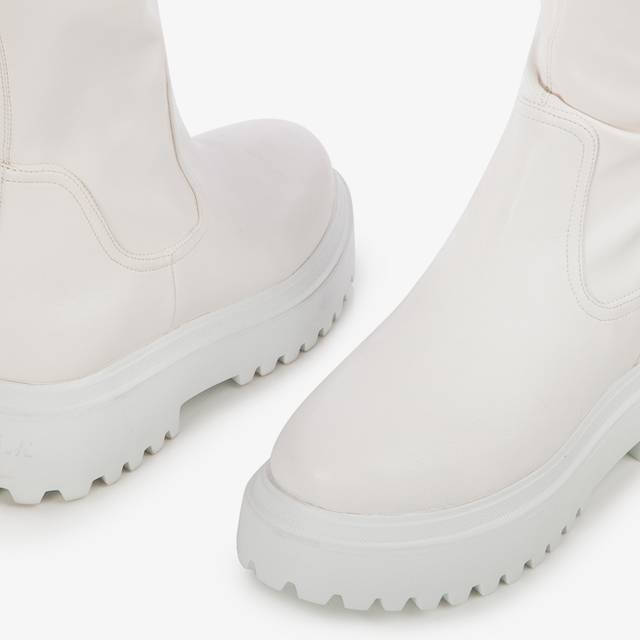Le Silla Stivale sopra il ginocchio pelle vegan stretch bianco Shopping Online