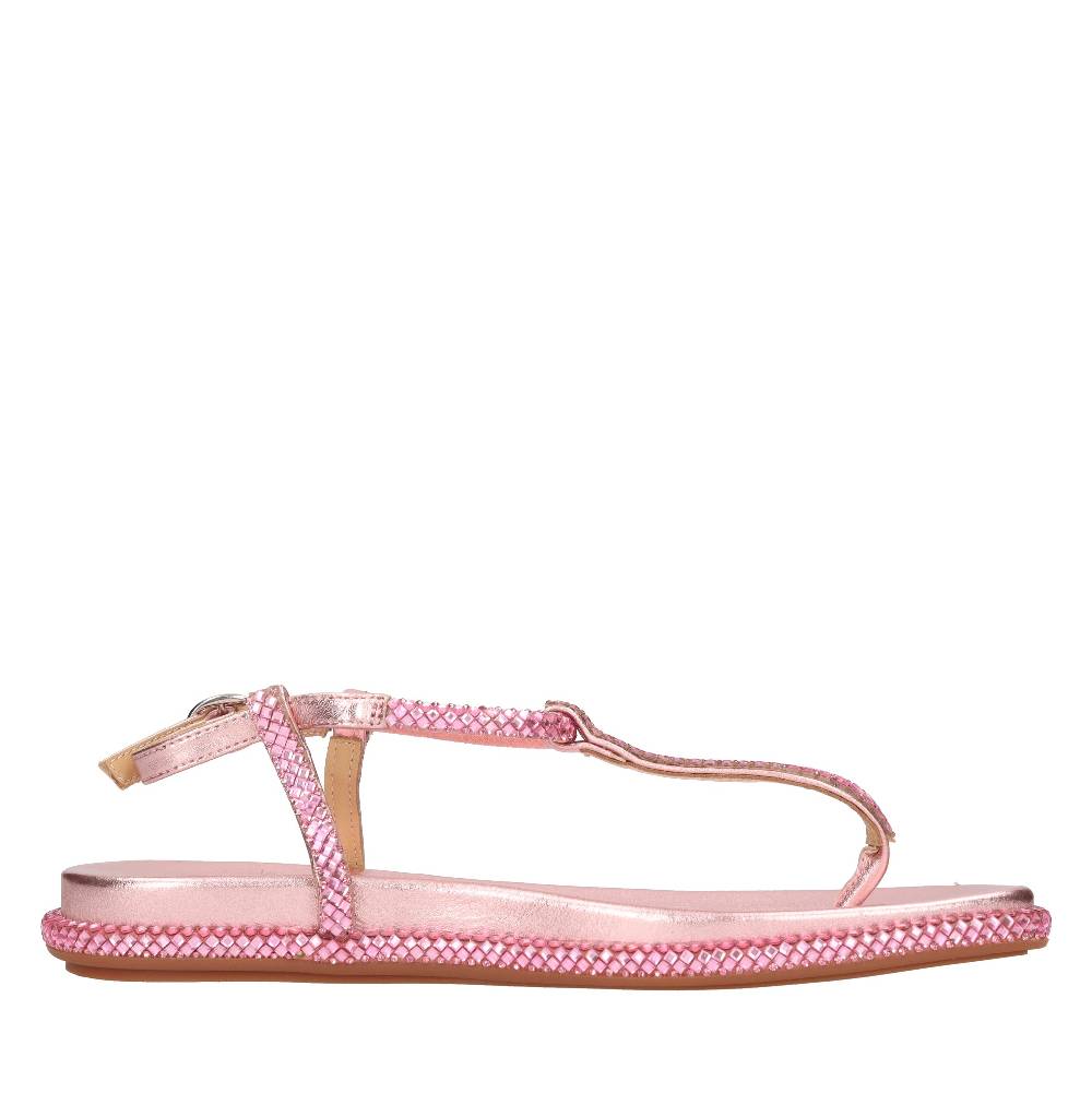 ALMA EN PENA Sandali flat infradito in pelle e strass In Linea