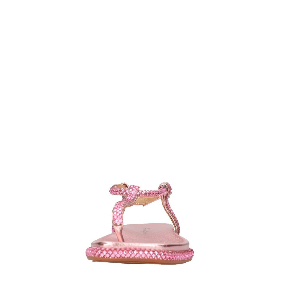 ALMA EN PENA Sandali flat infradito in pelle e strass In Linea