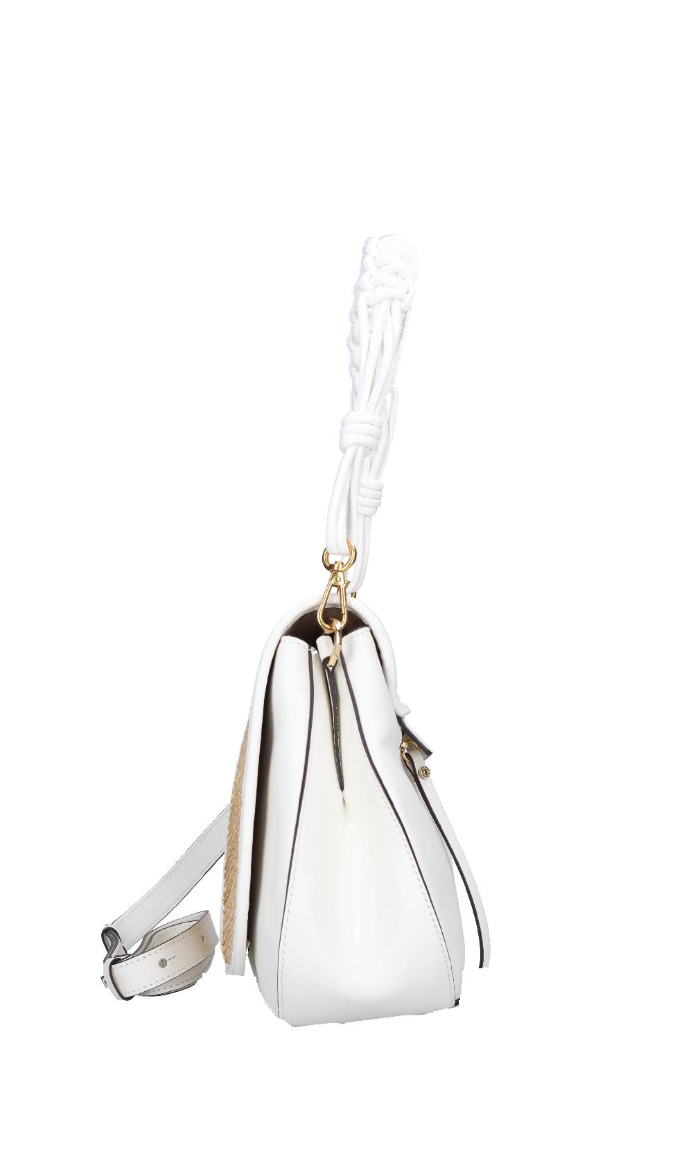 GIANNI CHIARINI Tracolla Helena Round in pelle e rafia Prezzo Ridotto