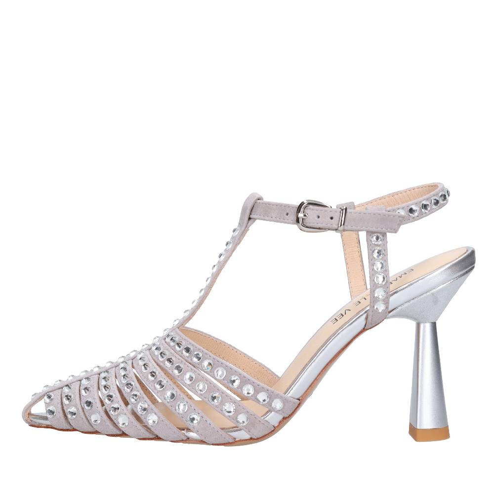 EMANUELLE VEE Décolleté Slingback in pelle e strass Negozio