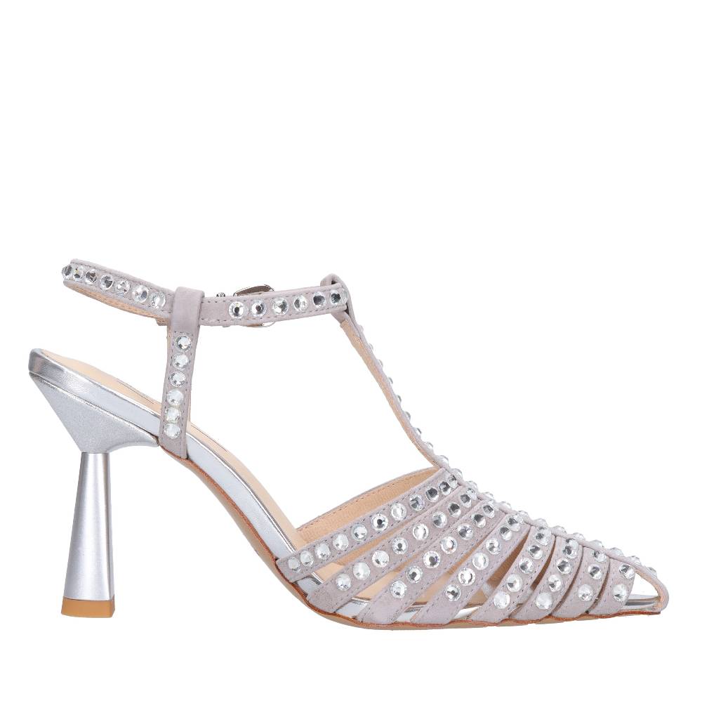 EMANUELLE VEE Décolleté Slingback in pelle e strass Negozio