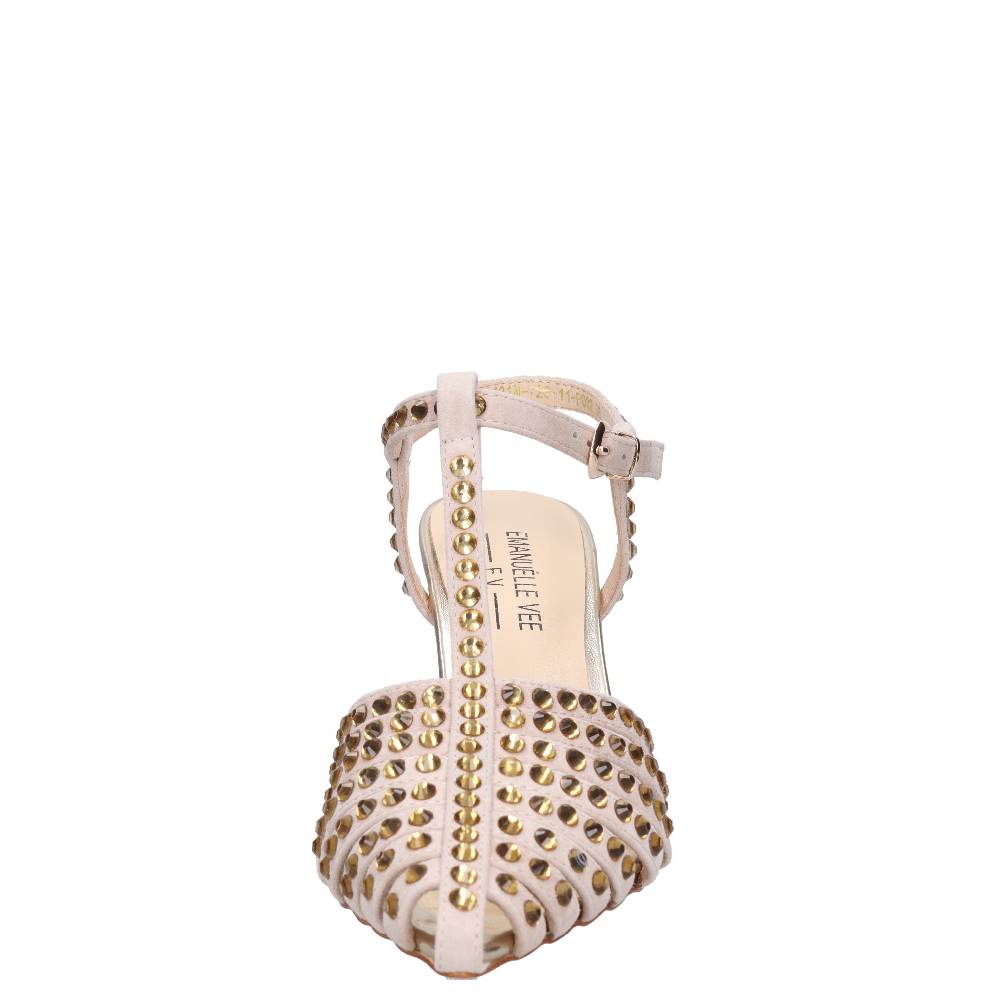 EMANUELLE VEE Décolleté in pelle e strass Qualità