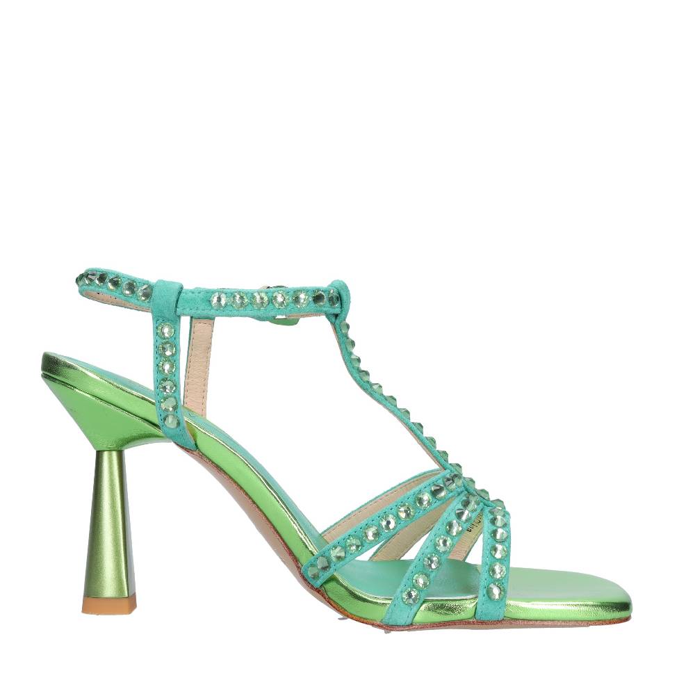 EMANUELLE VEE Sandali in pelle e strass Offerta speciale