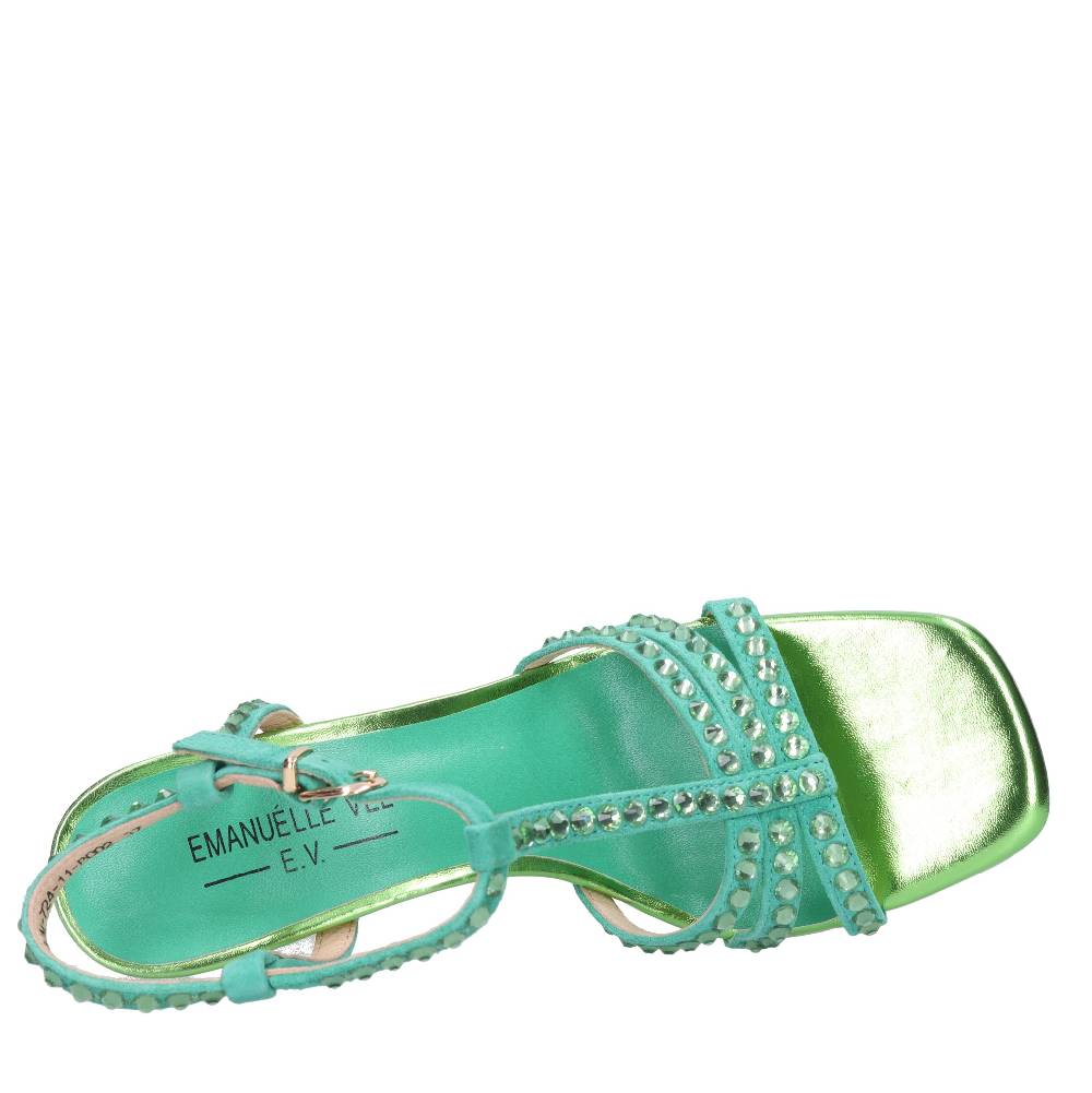 EMANUELLE VEE Sandali in pelle e strass Offerta speciale