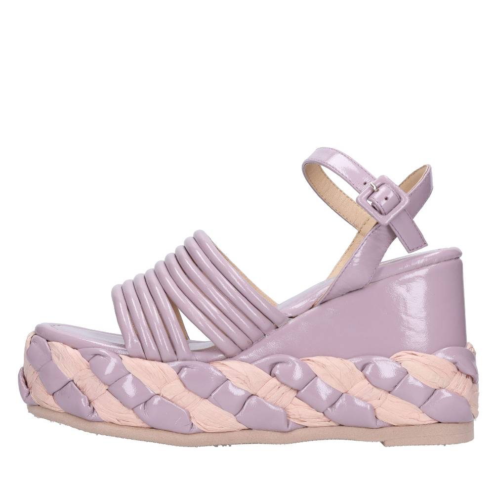 EMANUELLE VEE Sandali Zeppa in pelle Sconto