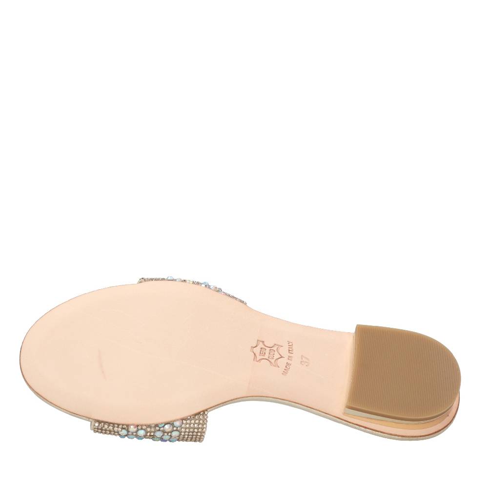 PASQUINI Mules in pelle e strass Ritorno libero