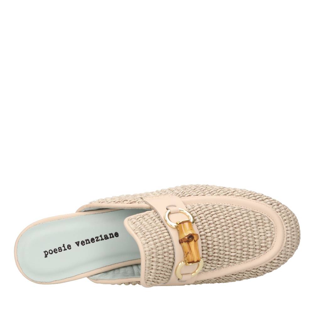 POESIE VENEZIANE Mules in rafia Super sconto