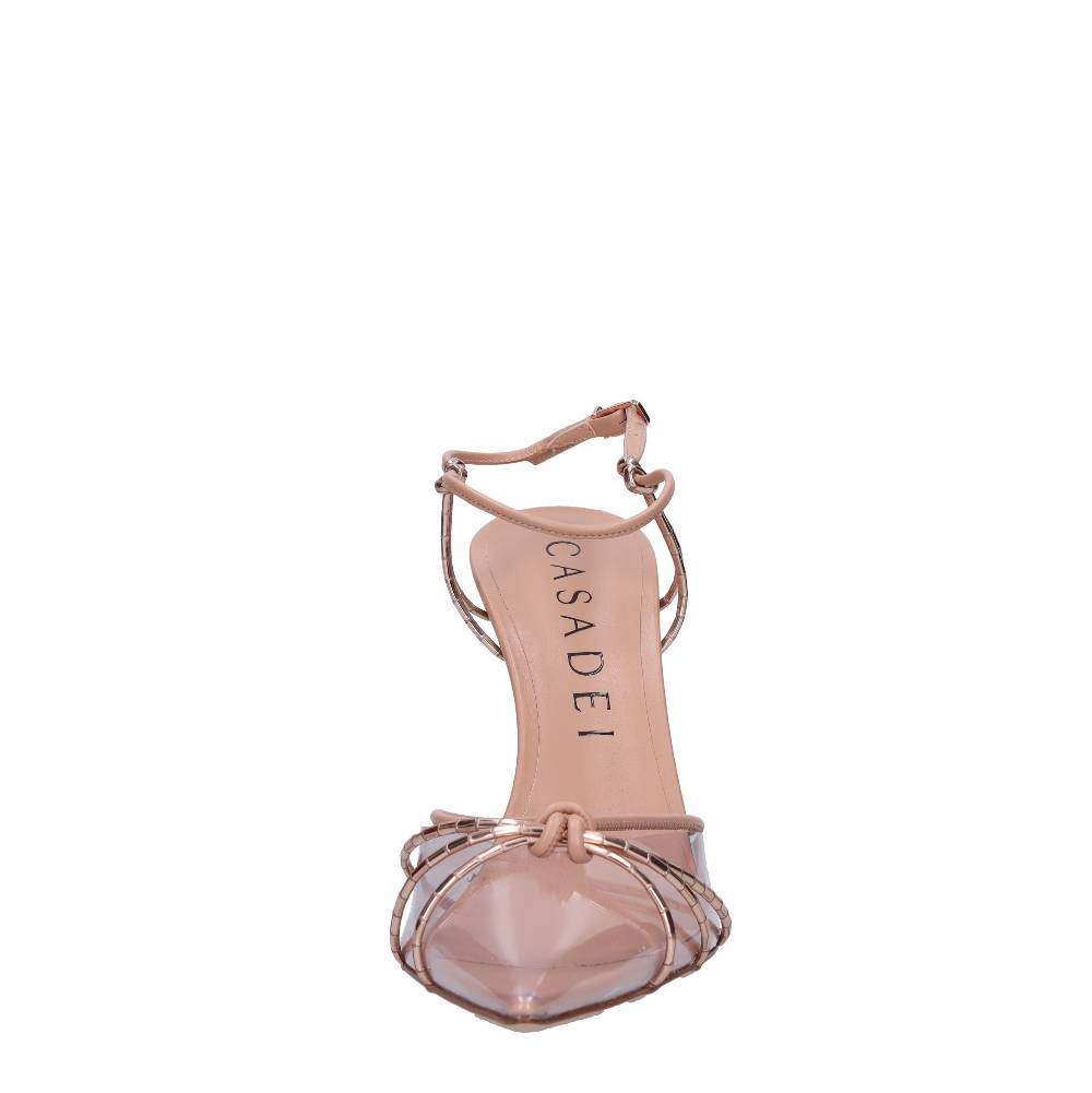 CASADEI Décolleté Slingback in pelle e plexiglass In vendita