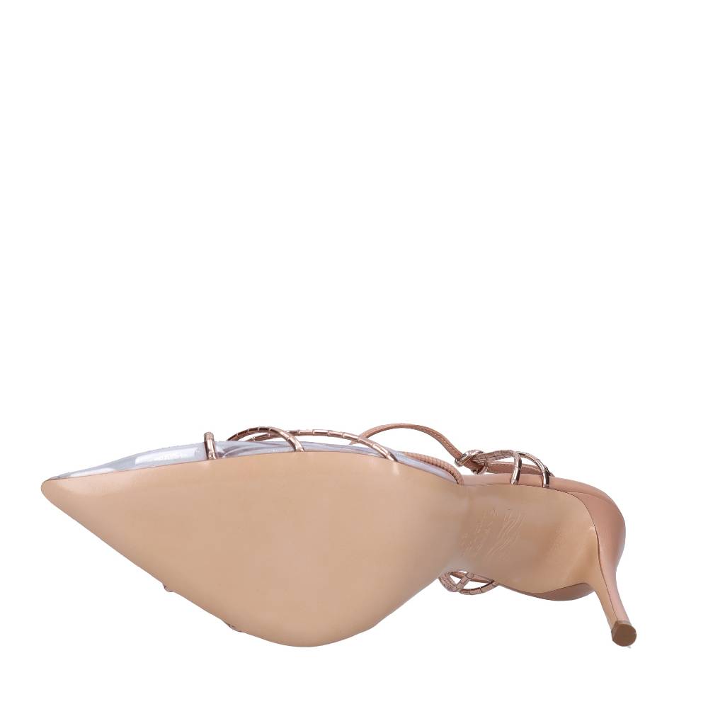 CASADEI Décolleté Slingback in pelle e plexiglass In vendita