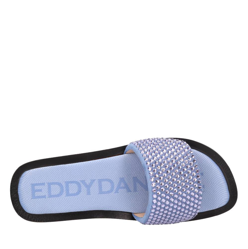 EDDY DANIELE Mules in camoscio e strass Economico