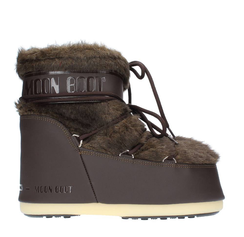 MOON BOOT Stivaletti da neve modello ICON LOW FAUX FUR MOON BOOT in gomma ed ecopelliccia Lightning offer