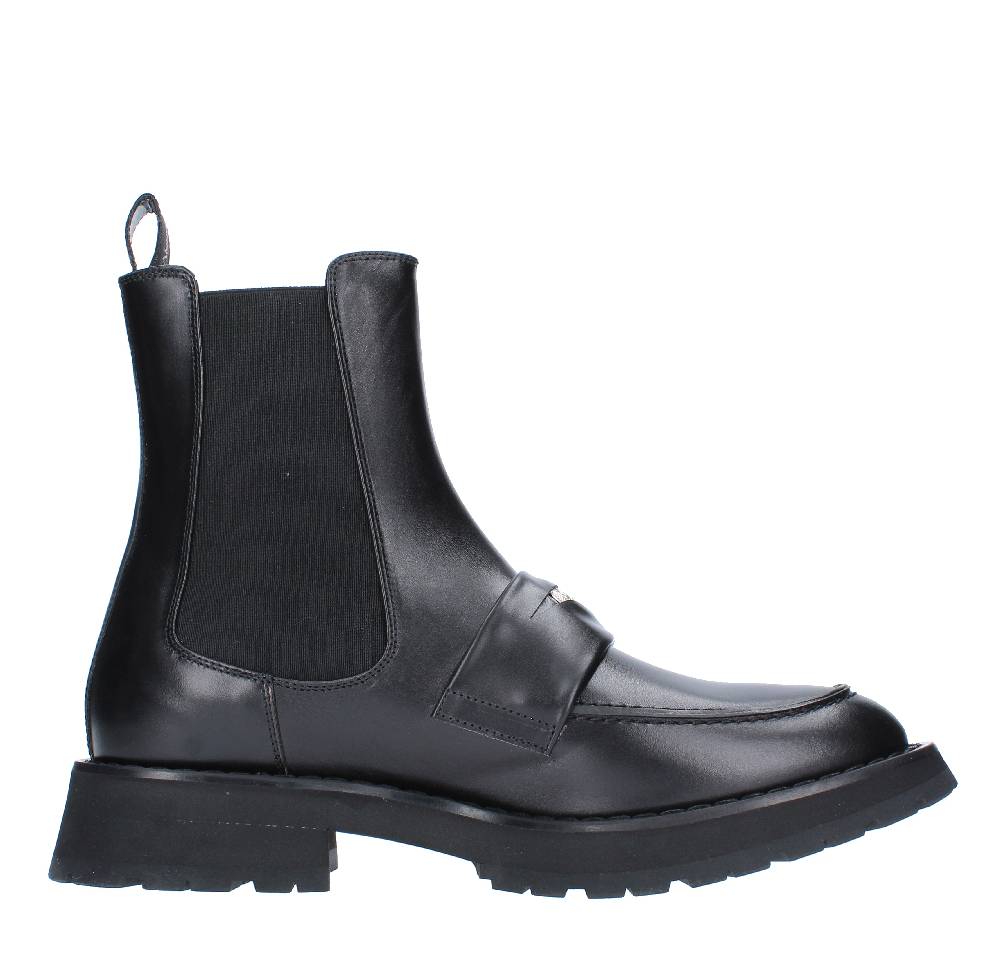 ALEXANDER MCQUEEN Stivaletti stile mocassino in pelle Sottocosto