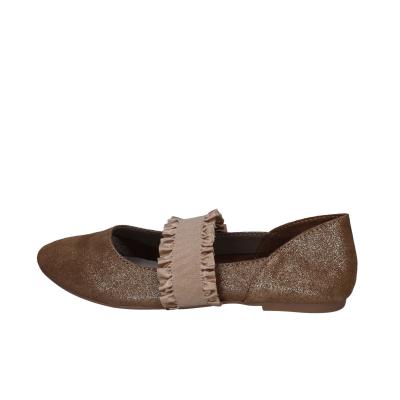 ﻿scarpe donna CAFè NOIR ballerine platino pelle scamosciata oro BC608 2025