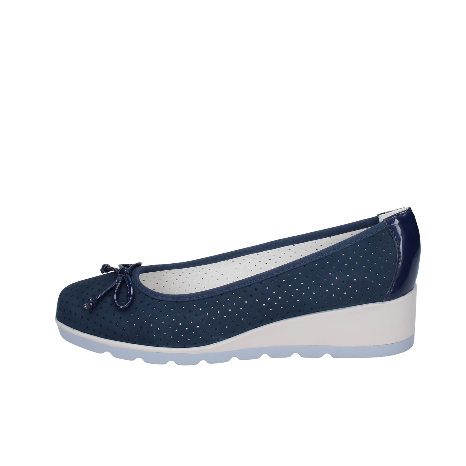 scarpe donna IO DONNA ballerine blu pelle scamosciata EZ42 Nuovo