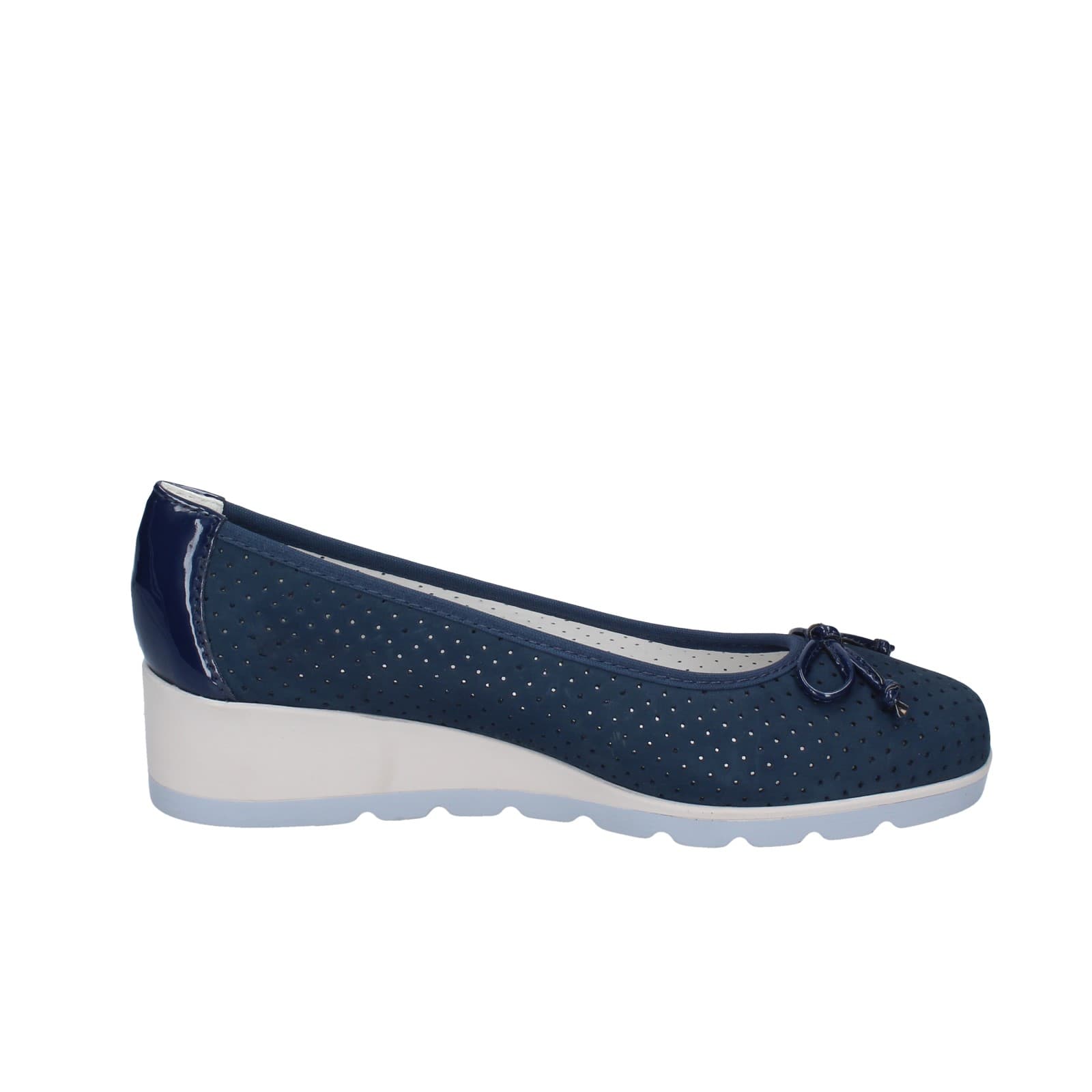 scarpe donna IO DONNA ballerine blu pelle scamosciata EZ42 Nuovo
