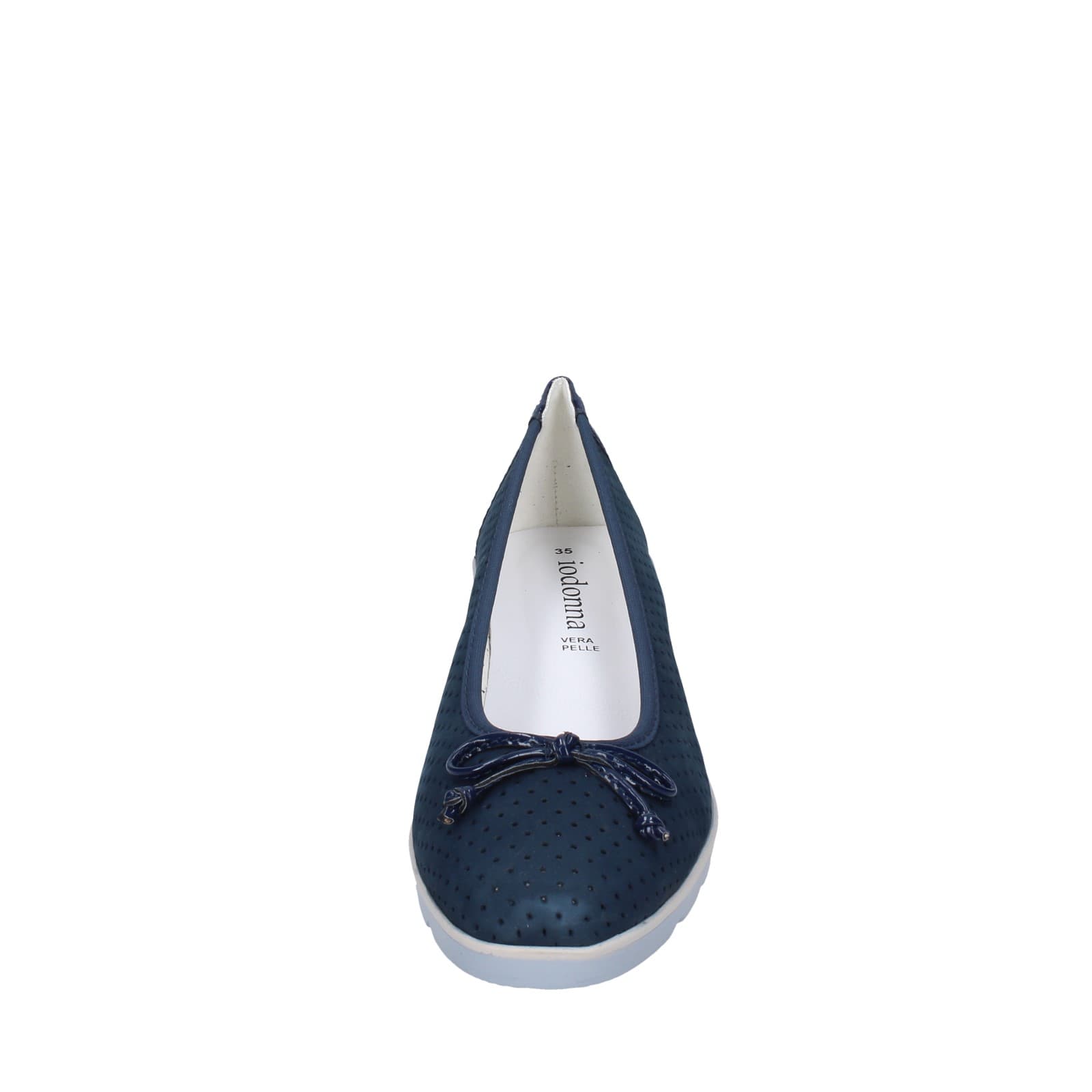 scarpe donna IO DONNA ballerine blu pelle scamosciata EZ42 Nuovo
