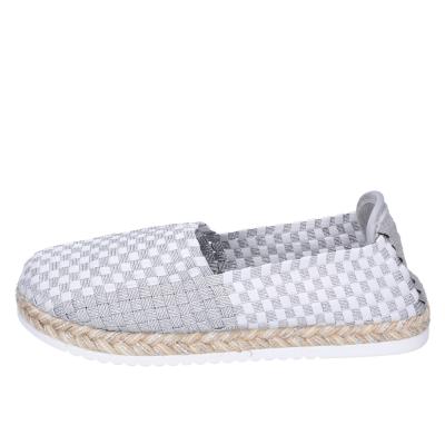 scarpe donna CAFè NOIR espadrillas argento tessuto bianco MEA901 BF480 Pezzi Unici