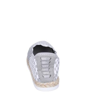 scarpe donna CAFè NOIR espadrillas argento tessuto bianco MEA901 BF480 Pezzi Unici
