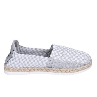 scarpe donna CAFè NOIR espadrillas argento tessuto bianco MEA901 BF480 Pezzi Unici