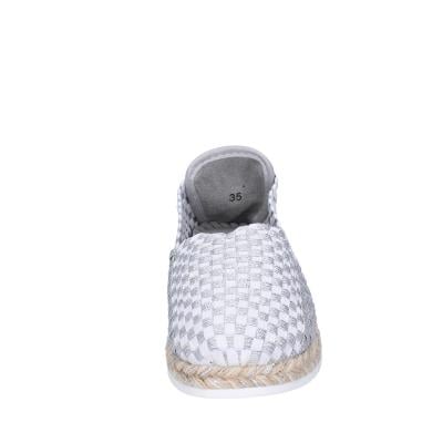 scarpe donna CAFè NOIR espadrillas argento tessuto bianco MEA901 BF480 Pezzi Unici